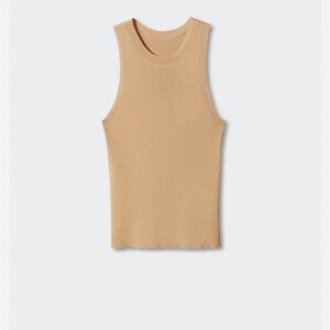 Mango Ribbed Beige Tank Top